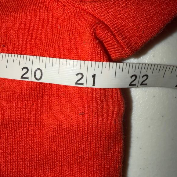 Talbots Petites Womens XL Burnt Orange Long Sleeve V-neck Tight Knit Sweater - Picture 5 of 6